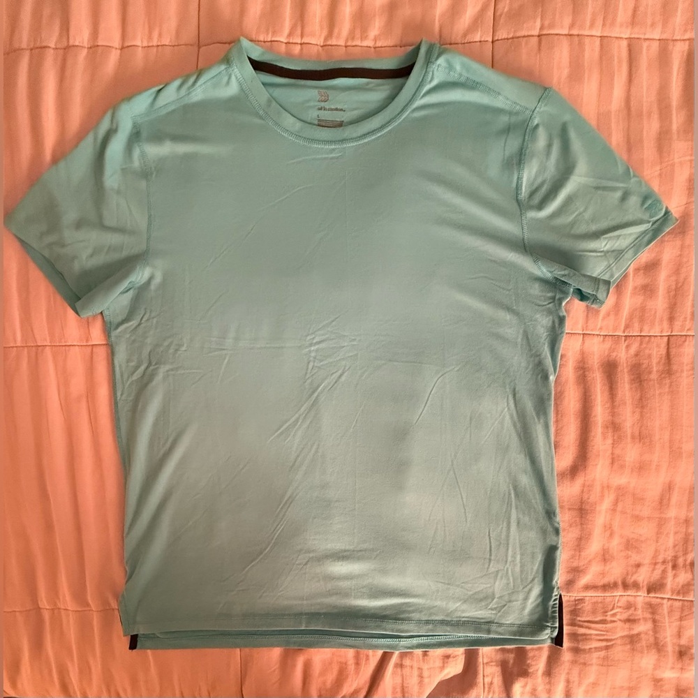 Men’s All in Motion Large Aqua Blue Crewneck Tee